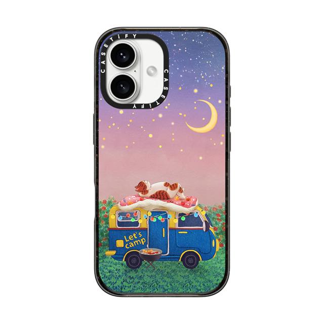 Nyangsongi x CASETiFY iPhone 16 ケース ブラック インパクトケース MagSafe対応 Summer camp