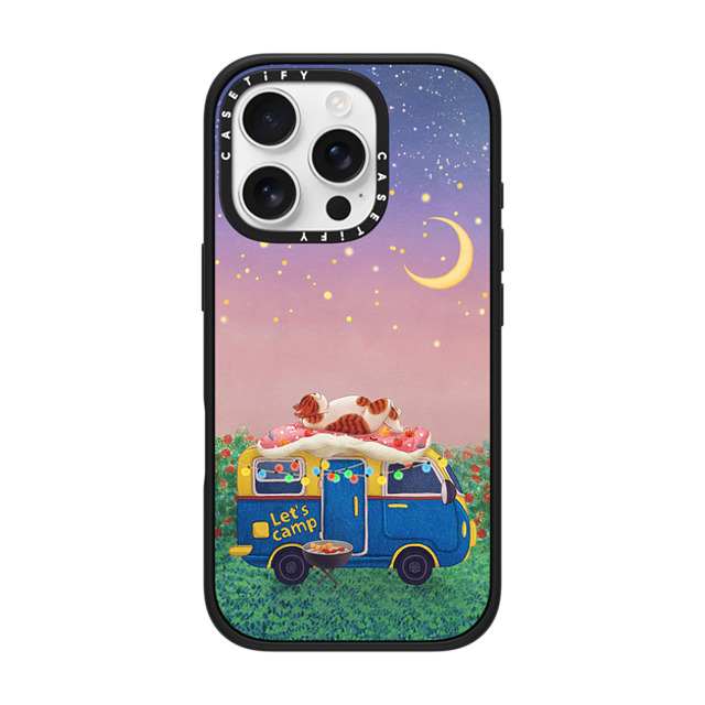 Nyangsongi x CASETiFY iPhone 16 Pro ケース マットブラック インパクトケース MagSafe対応 Summer camp