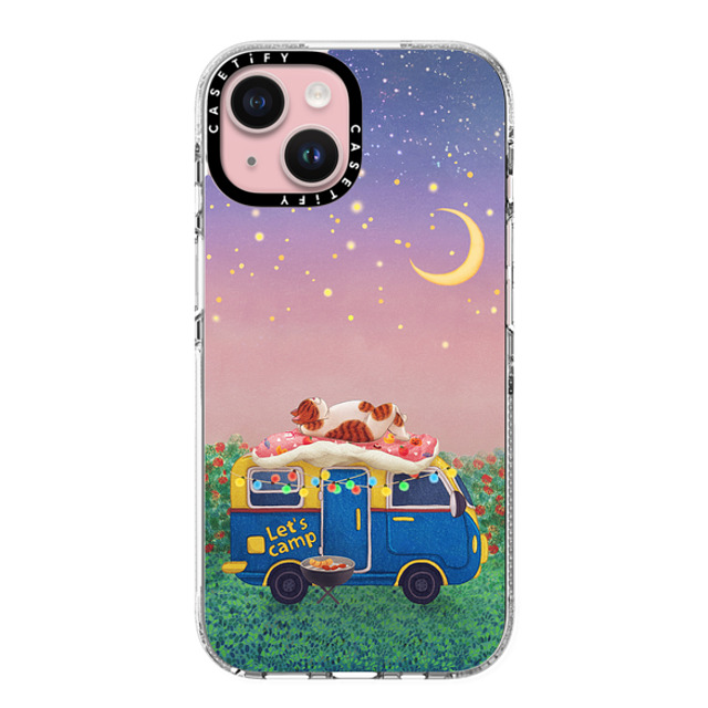 Nyangsongi x CASETiFY iPhone 15 ケース クリア クリア ケース MagSafe対応 Summer camp