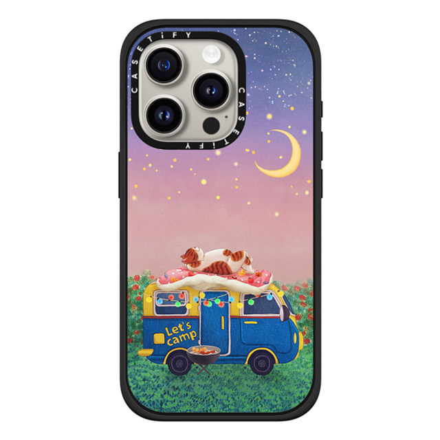 Nyangsongi x CASETiFY iPhone 15 Pro ケース マットブラック インパクトケース MagSafe対応 Summer camp