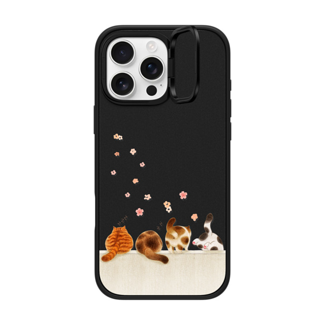 Nyangsongi x CASETiFY iPhone 16 Pro Max ケース マットブラック インパクトリングスタンドケース MagSafe対応 Nap