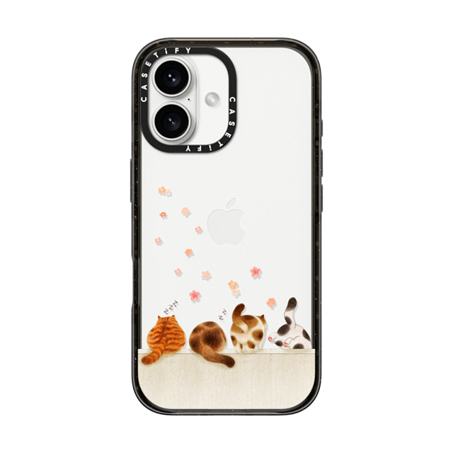 Nyangsongi x CASETiFY iPhone 16 ケース ブラック インパクトケース Nap