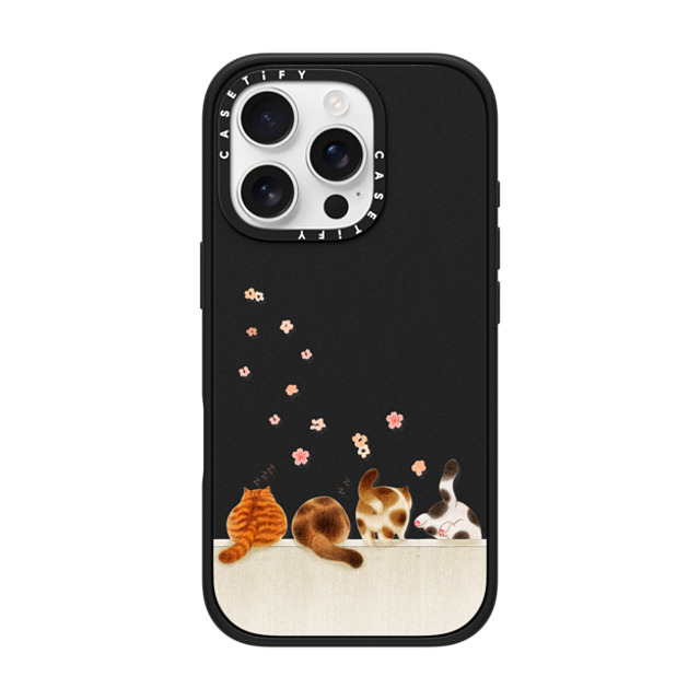 Nyangsongi x CASETiFY iPhone 16 Pro ケース マットブラック インパクトケース MagSafe対応 Nap