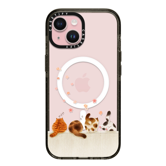 Nyangsongi x CASETiFY iPhone 15 ケース Cat,Animal ブラック インパクトケース MagSafe対応 Nap Back to School Nyangsongi x CASETiFY iPhone 15 ケース Cat,Animal ブラック インパクトケース MagSafe対応 Nap Back to School