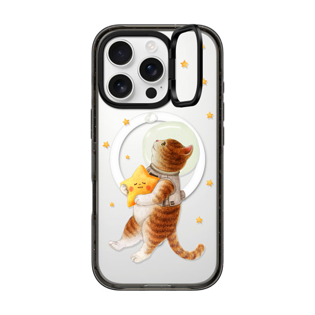 Nyangsongi x CASETiFY iPhone 16 Pro ケース ブラック インパクトリングスタンドケース MagSafe対応 The stars