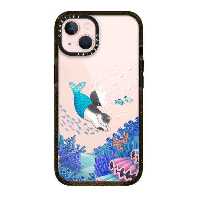 Nyangsongi x CASETiFY iPhone 13 ケース ブラック インパクトケース mermaid in the sea