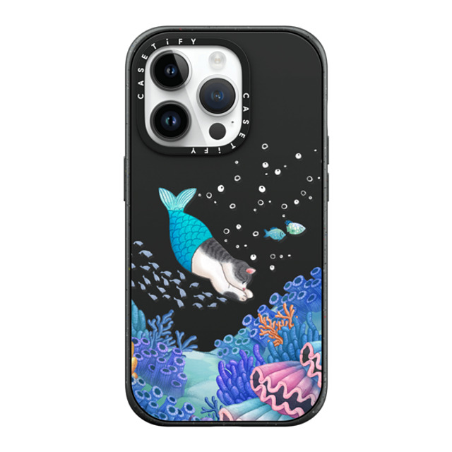 Nyangsongi x CASETiFY iPhone 14 Pro ケース マットブラック インパクトケース MagSafe対応 mermaid in the sea