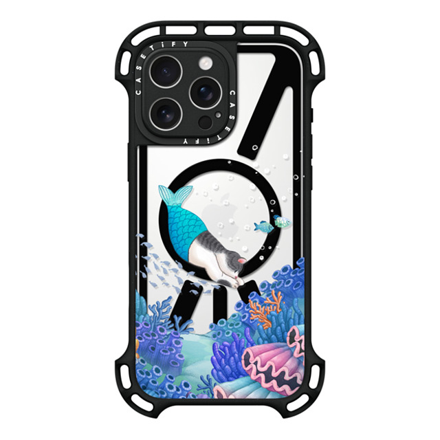 Nyangsongi x CASETiFY iPhone 16 Pro Max ケース ブラック ウルトラ バウンスケース MagSafe対応 mermaid in the sea