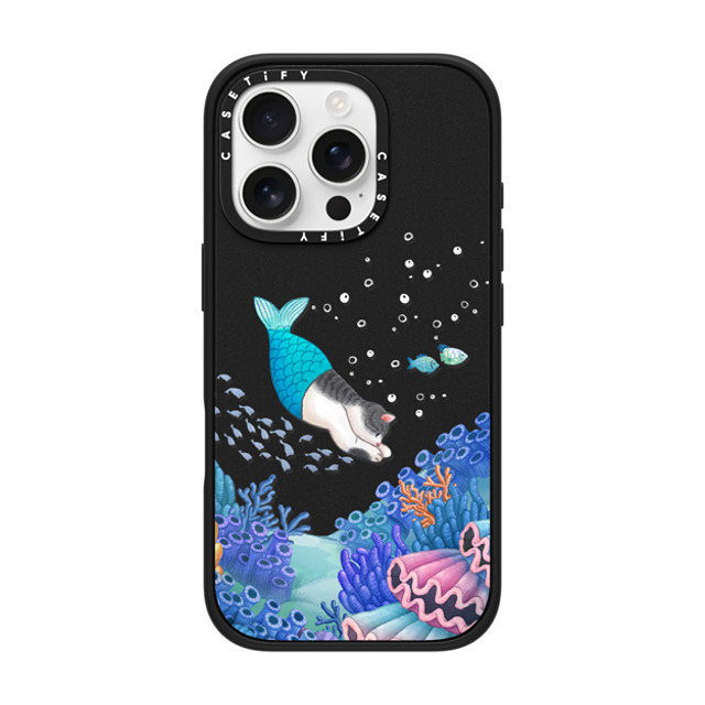 Nyangsongi x CASETiFY iPhone 16 Pro ケース マットブラック インパクトケース MagSafe対応 mermaid in the sea