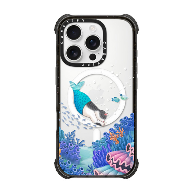Nyangsongi x CASETiFY iPhone 16 Pro ケース Cat,Animal ブラック ウルトラ インパクトケース MagSafe 対応 mermaid in the sea Father's Day Nyangsongi x CASETiFY iPhone 16 Pro ケース Cat,Animal ブラック ウルトラ インパクトケース MagSafe 対応 mermaid in the sea Father's Day