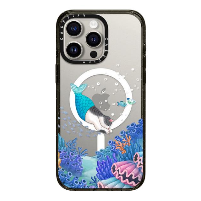 Nyangsongi x CASETiFY iPhone 15 Pro Max ケース ブラック インパクトケース MagSafe対応 mermaid in the sea