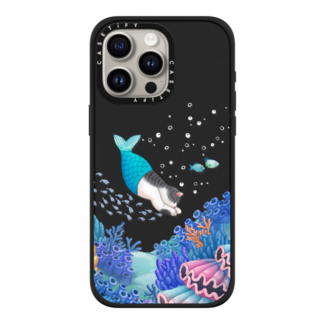 Nyangsongi x CASETiFY iPhone 15 Pro Max ケース マットブラック インパクトケース MagSafe対応 mermaid in the sea