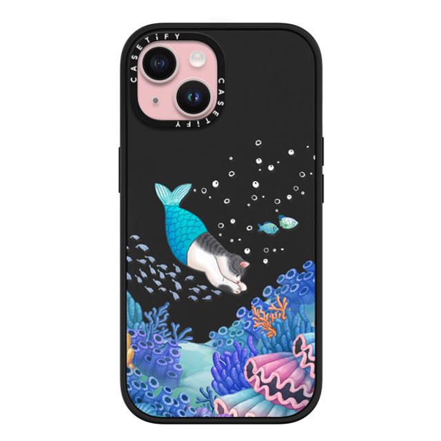 Nyangsongi x CASETiFY iPhone 15 ケース マットブラック インパクトケース MagSafe対応 mermaid in the sea