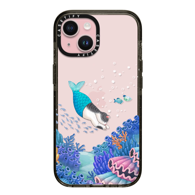 Nyangsongi x CASETiFY iPhone 15 ケース ブラック インパクトケース mermaid in the sea