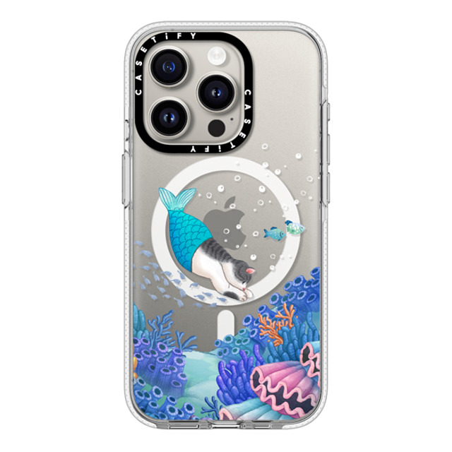 Nyangsongi x CASETiFY iPhone 15 Pro ケース クリア クリア ケース MagSafe対応 mermaid in the sea