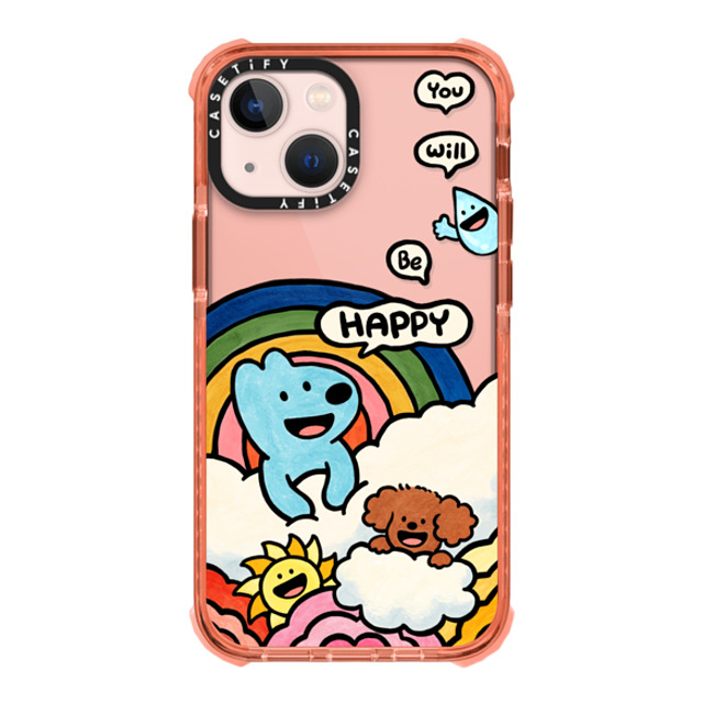 eteecy x CASETiFY iPhone 13 Mini ケース Peach ウルトラインパクトケース You will be happy