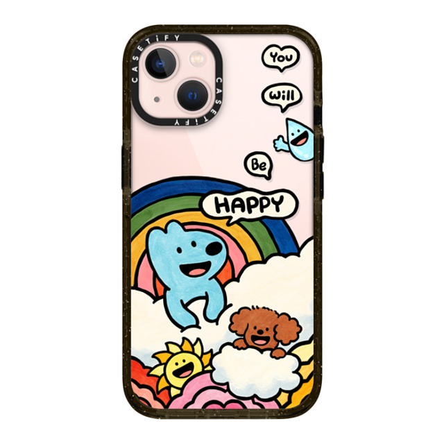 eteecy x CASETiFY iPhone 13 ケース ブラック インパクトケース You will be happy