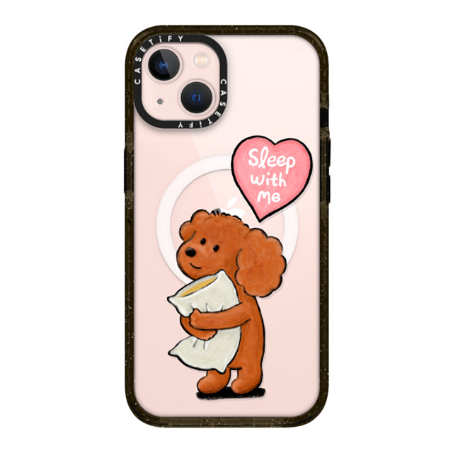 eteecy x CASETiFY iPhone 13 ケース ブラック インパクトケース MagSafe対応 Sleep with me