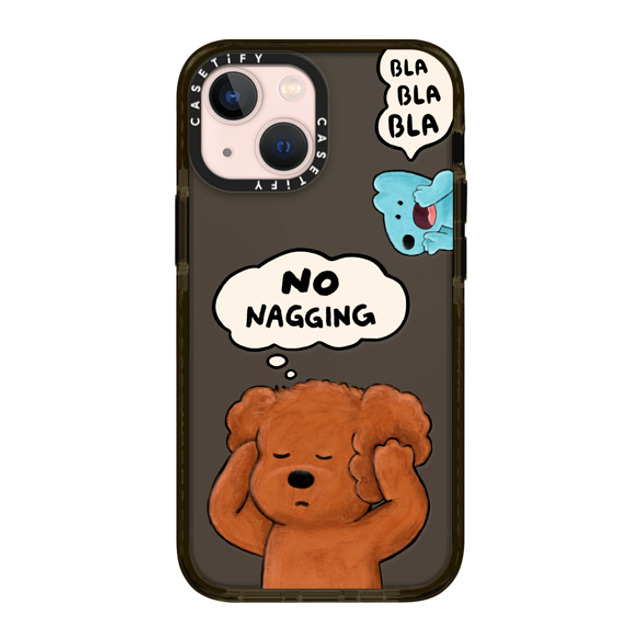 eteecy x CASETiFY iPhone 13 Mini ケース ブラック インパクトケース No nagging, Please