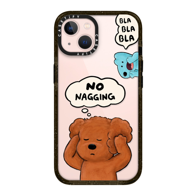 eteecy x CASETiFY iPhone 13 ケース ブラック インパクトケース No nagging, Please