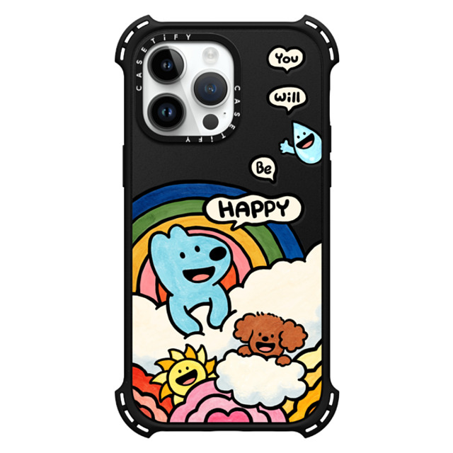 eteecy x CASETiFY iPhone 14 Pro Max �P�[�X Dog,Animal �}�b�g�u���b�N �o�E���X�P�[�X You will be happy
