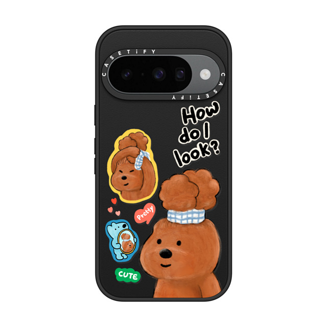 eteecy x CASETiFY Pixel 10 ケース Dog,Animal マットブラック Impact Magnetic Case How do I look