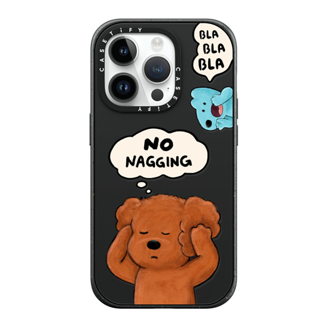 eteecy x CASETiFY iPhone 14 Pro ケース マットブラック インパクトケース MagSafe対応 No nagging, Please