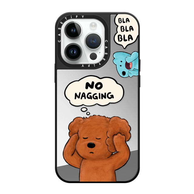 eteecy x CASETiFY iPhone 14 Pro Case Silver on Black ミラーケース MagSafe対応 No nagging, Please eteecy x CASETiFY iPhone 14 Pro Case Silver on Black ミラーケース MagSafe対応 No nagging, Please
