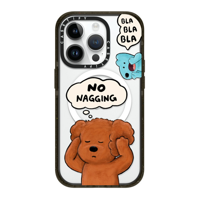 eteecy x CASETiFY iPhone 14 Pro ケース ブラック インパクトケース MagSafe対応 No nagging, Please