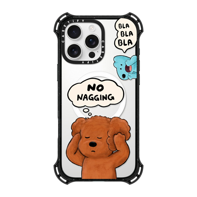 eteecy x CASETiFY iPhone 16 Pro Max ケース ブラック バウンスケース No nagging, Please