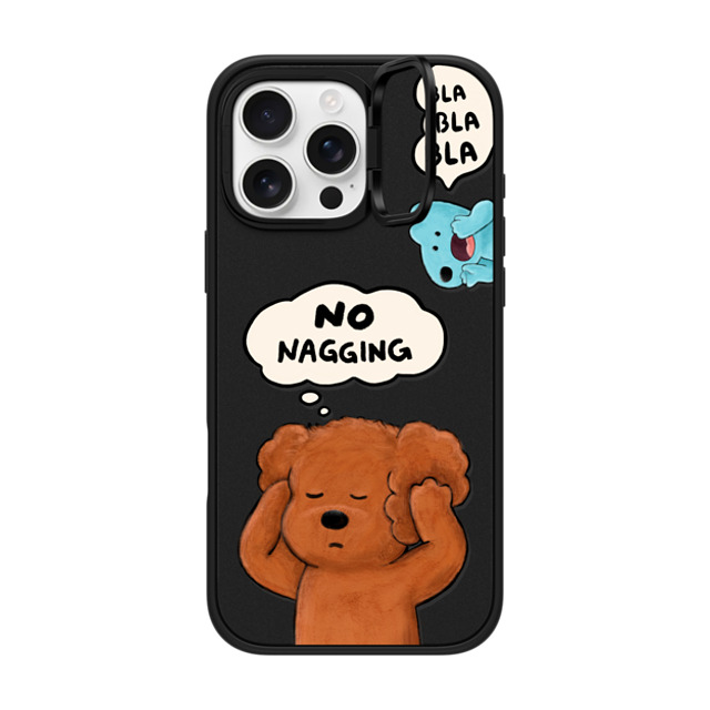 eteecy x CASETiFY iPhone 16 Pro Max ケース マットブラック インパクトリングスタンドケース MagSafe対応 No nagging, Please