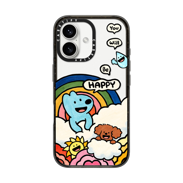 eteecy x CASETiFY iPhone 16 ケース ブラック インパクトケース You will be happy