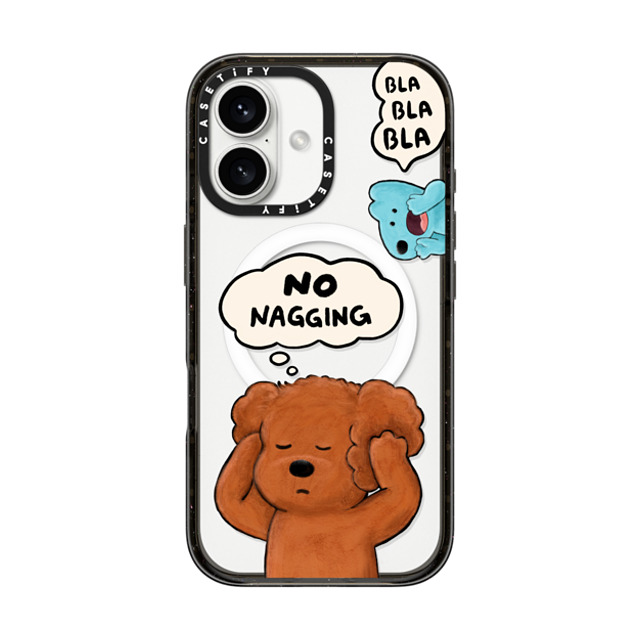 eteecy x CASETiFY iPhone 16 ケース ブラック インパクトケース MagSafe対応 No nagging, Please