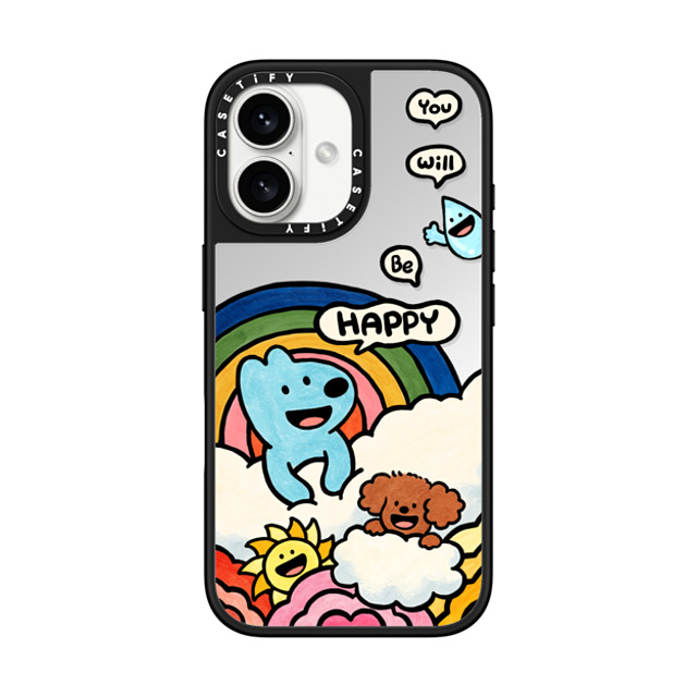 eteecy x CASETiFY iPhone 16 ケース Silver on Black ミラーケース MagSafe対応 You will be happy
