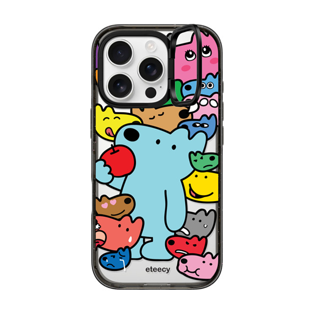 eteecy x CASETiFY iPhone 16 Pro ケース ブラック インパクトリングスタンドケース MagSafe対応 It is all me