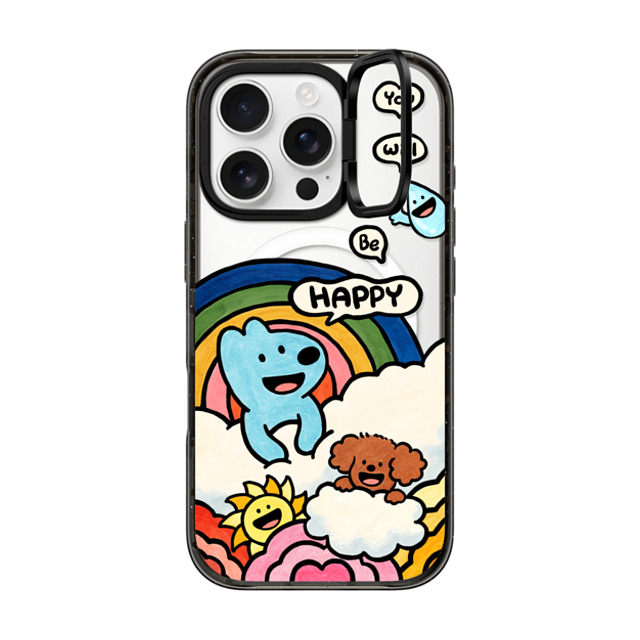 eteecy x CASETiFY iPhone 16 Pro ケース ブラック インパクトリングスタンドケース MagSafe対応 You will be happy