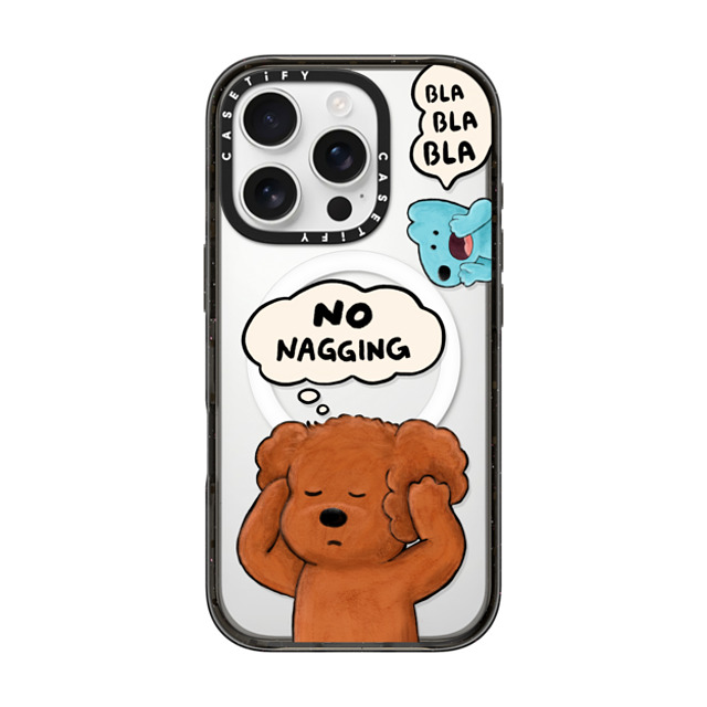 eteecy x CASETiFY iPhone 16 Pro ケース ブラック インパクトケース MagSafe対応 No nagging, Please