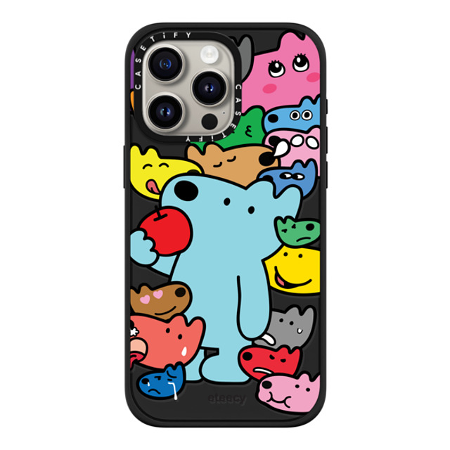 eteecy x CASETiFY iPhone 15 Pro Max ケース マットブラック インパクトケース MagSafe対応 It is all me