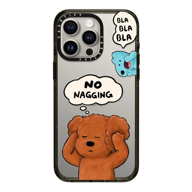 eteecy x CASETiFY iPhone 15 Pro Max ケース ブラック インパクトケース No nagging, Please