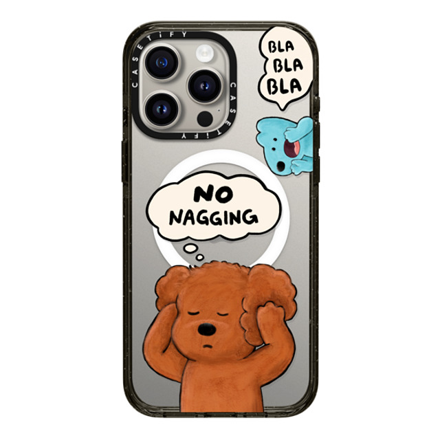 eteecy x CASETiFY iPhone 15 Pro Max ケース ブラック インパクトケース MagSafe対応 No nagging, Please