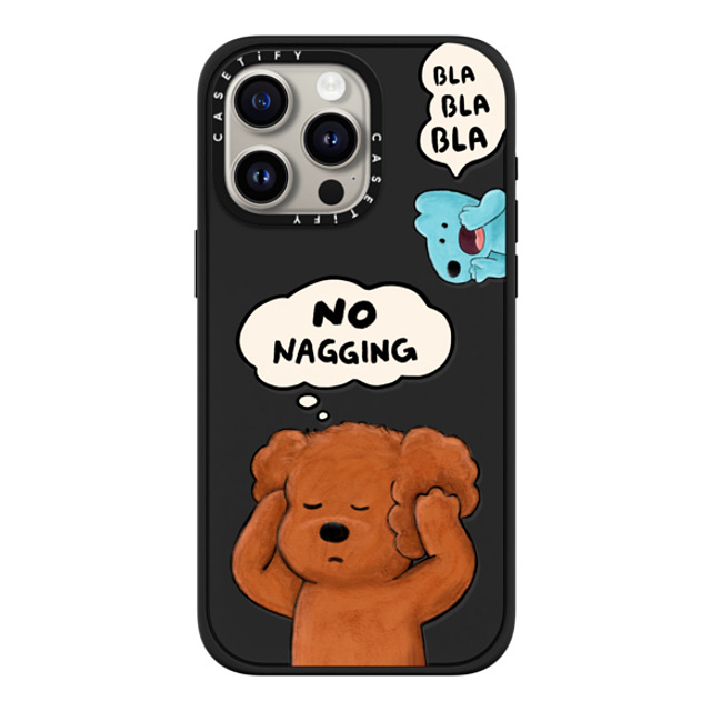 eteecy x CASETiFY iPhone 15 Pro Max ケース マットブラック インパクトケース MagSafe対応 No nagging, Please