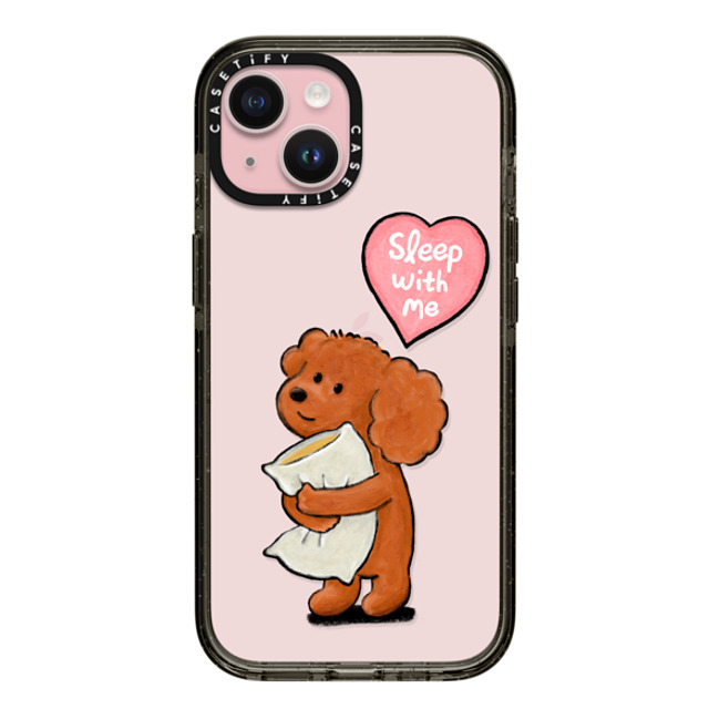 eteecy x CASETiFY iPhone 15 ケース ブラック インパクトケース Sleep with me