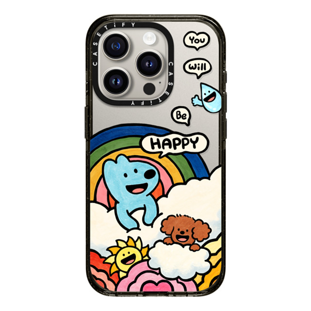 eteecy x CASETiFY iPhone 15 Pro ケース ブラック インパクトケース You will be happy