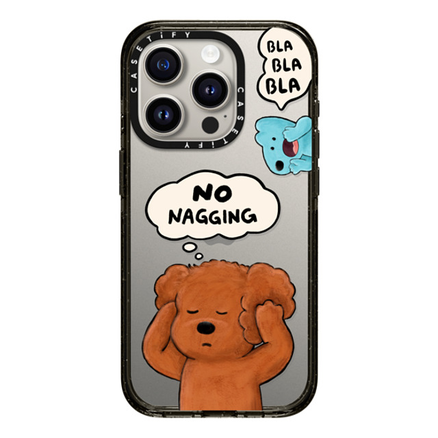 eteecy x CASETiFY iPhone 15 Pro ケース ブラック インパクトケース No nagging, Please