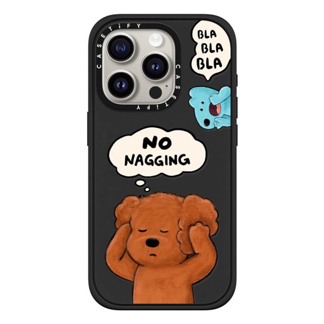 eteecy x CASETiFY iPhone 15 Pro ケース マットブラック インパクトケース MagSafe対応 No nagging, Please