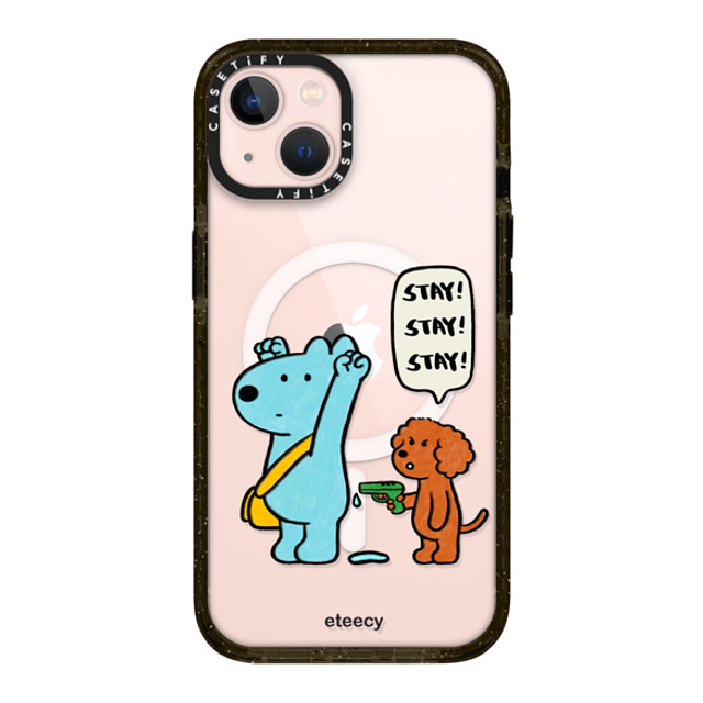 eteecy x CASETiFY iPhone 13 ケース ブラック インパクトケース MagSafe対応 Stay with me