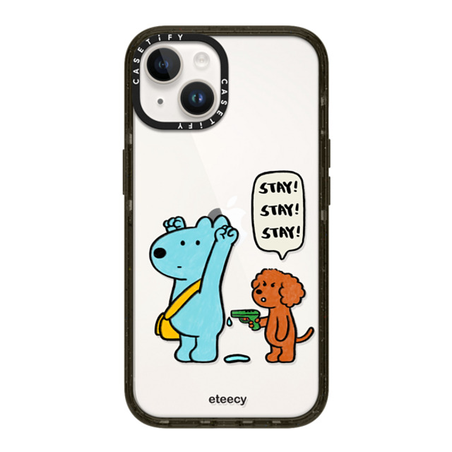 eteecy x CASETiFY iPhone 14 ケース ブラック インパクトケース Stay with me