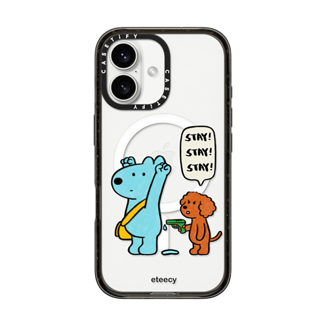 eteecy x CASETiFY iPhone 16 ケース ブラック インパクトケース MagSafe対応 Stay with me