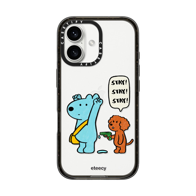 eteecy x CASETiFY iPhone 16 ケース ブラック インパクトケース Stay with me