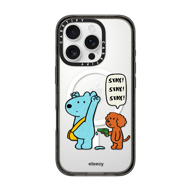 eteecy x CASETiFY iPhone 16 Pro ケース ブラック インパクトケース MagSafe対応 Stay with me